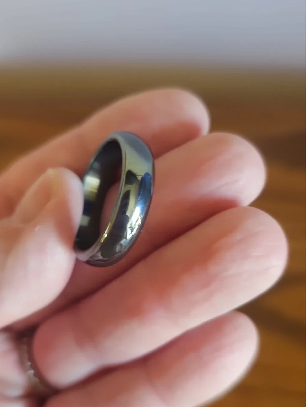 Sleek Black Dome Ring Size 11